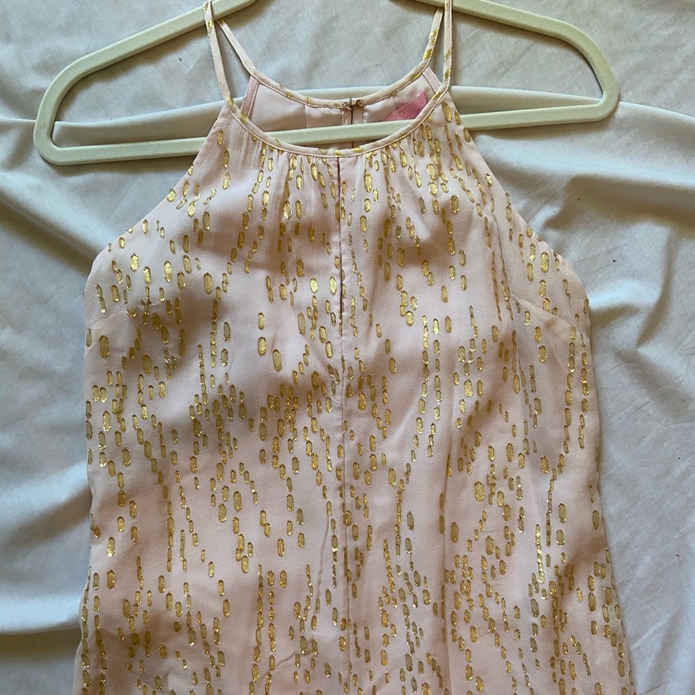 lily pulitzer pink and gold tank top - XS/S